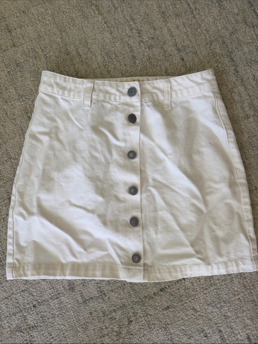 Marine Layer White Button-Front Mini Skirt
